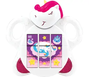 Puzzle so zvukmi Jednorožec / Detské puzzle / 3 obrázky / 8 zvukov a melódie / od 1 roka