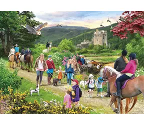 GIBSONS Puzzle Výlet do Škótskej vysočiny / 1000 dielikov / 68 x 49 cm
