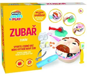 MAC TOYS Modelína Zubár / Kreatívna sada / 250 g modelíny / zubné nástroje / od 3 rokov