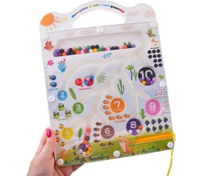 JOKOMISIADA Magnetická triediaca doska s guličkami / Montessori hračka / farby a čísla 1-10 / 30 × 22 cm