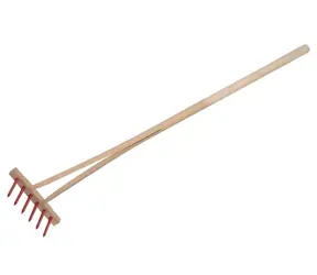 TEDDIES Hrable s drevenou násadou červené / 90 cm / Plast, drevo
