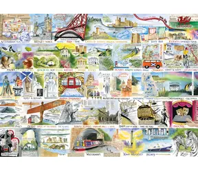 GIBSONS Puzzle Britské a brilantné / 1000 dielikov / 68x49 cm