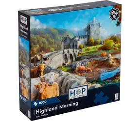 HOP Puzzle Ráno na Škótskej vysočine / 1000 dielikov / nepravidelné dieliky / plagát A3