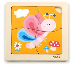 VIGA Drevené puzzle Motýľ