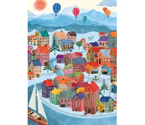 PIECES & PEACE Puzzle Dedina v zime