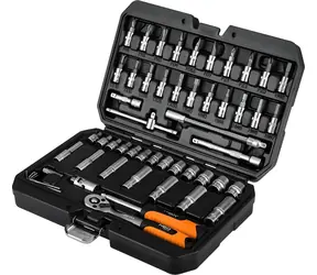 Neo Tools 10-201 / Sada náradia a nástrčných hlavíc / 55 ks / 1/4" / CrV oceľ / plastový kufor