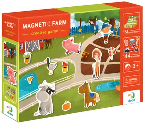 DODO Magnetická hra Farma / Magnetky / 44 dielikov / Prenosná herná doska