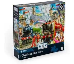 HOP Puzzle Odchod vlakov / 1000 dielikov / nepravidelné dieliky / plagát A3