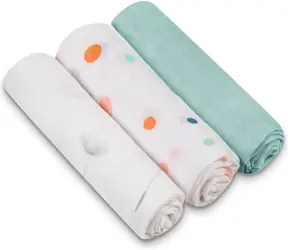 Lionelo Bambusové plienky 3ks Dot / Bambusová plienka / 70x70 cm / 100% bambus / 3 ks