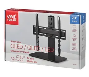 One For All WM2470 TableTop SMART TURN 70 čierna / Stolný stojan na TV / otočný ±70 ° / do 55 "/ nosnosť 40 kg
