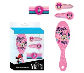 Česací set Minnie / Česací set / 8 ks / kefa, gumičky, sponky