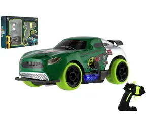 TEDDIES Závodné auto RC 1:32 zelené / Auto na diaľkové ovládanie / Jazda všetkými smermi / 2x AA