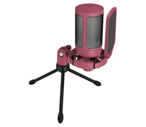 FIFINE A6VR červená / Stolný mikrofón / Kardioidné / RGB podsvietenie / USB-C / statív