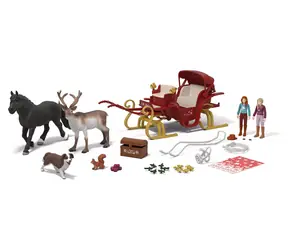 Schleich 99179 Adventný kalendár Horse Club Vianočná jazda na saniach / od 5 rokov / 24 okienok / 31 dielov