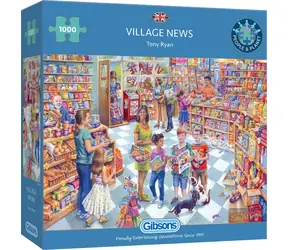 GIBSONS Puzzle Správy z dediny / 1000 dielikov / 68 × 49 cm