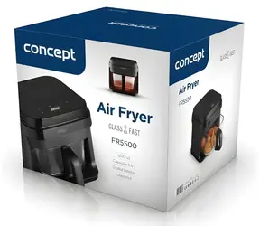 Concept FR5500 čierna / Teplovzdušná fritéza / 1200 W / 5,5 l / 40-200 ° C / 7 programov