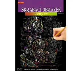 ARTLOVER Škrabací obrázok dúhový Psíci / 20x25 cm / od 6 rokov