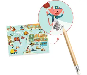 DJECO Sada s prepisovacími obrázkami Autá / Kreatívna sada / 100+ motívov / 3 pozadia