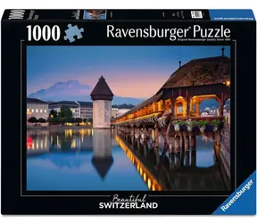 Ravensburger Puzzle Krásne Švajčiarsko: Kaplnkový most, Lucern / 1000 dielikov / 70 x 50 cm