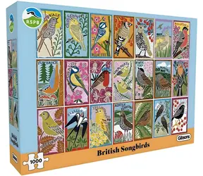 GIBSONS Puzzle RSPB: Britskí speváci / 1000 dielikov / 68 x 49 cm