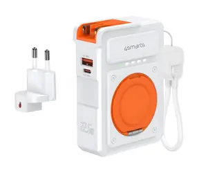 4smarts Hybrid Charger 6in1 biela / Powerbanka / 10000 mAh / Qi bezdrôtové nabíjanie / USB-C / USB-A / PD 22,5W