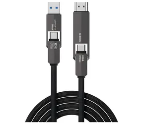 4smarts ComboCord USB4 HDMI čierna / Kábel USB-C - USB-C + HDMI / 40 Gbps / PD 240 W / 4K 60Hz / 1,5 m