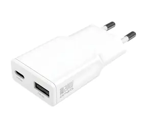 4smarts PDPlug Duos Slim biela / Sieťová nabíjačka / GaN / 20 W / USB-C + USB-A
