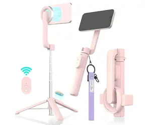 Araree Magfie Pod ružová / Selfie tyč s tripodom / MagSafe / Bluetooth diaľková spúšť / Dĺžka až 69 cm