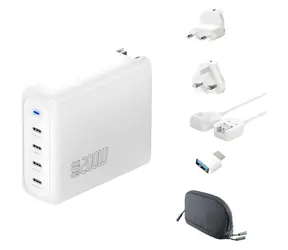 4smarts GaN Flex Pro Travel biela / Cestovná nabíjačka / GaN / 200W / 4X USB-C