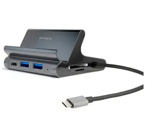 4smarts HUB 7v1 šedá / USB-C hub so stojanom / 7 portov / HDMI 4K / USB-C PD 100W / DeX-Mode