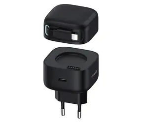 USAMS US-CC202 čierna / Nabíjačka / GaN / 35W / USB-C / Lightning kábel / PD / QC