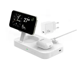 4smarts Trident 2in1 biela / Bezdrôtová nabíjačka / Qi2 / MagSafe / USB-C / 30W