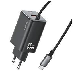 USAMS CC266 JC Series čierna / Nabíjačka / GaN / PD 65W / 2x USB-C / 1x USB-A
