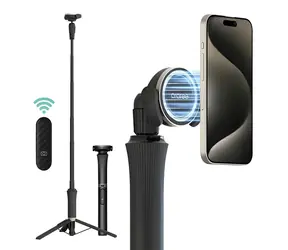 Araree Magfie Pod Pre čierna / Selfie tyč a tripod / MagSafe / Bluetooth spúšť / 150 cm