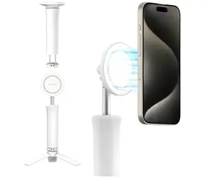 Araree Magfie Pod Lite biela / Selfie tyč s tripodom / MagSafe / 360° otočná hlava / ABS/PC