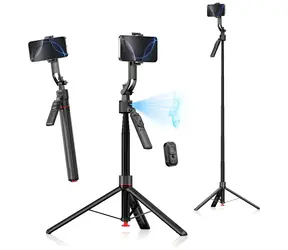 4smarts Tripod AI selfie tyč čierna / Selfie tyč a statív / AI sledovanie tváre 360 ° / výška 176 cm
