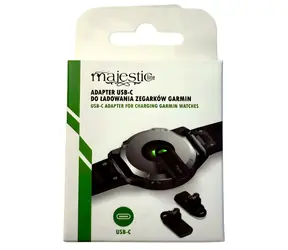 MajesticLine USB-C adaptér pre nabíjanie hodiniek Garmin čierny / Adaptér / USB-C