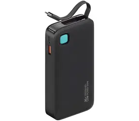 USAMS US-CD224 XY Series čierna / Power Bank / 10000mAh / Výsuvný USB-C kábel / PD 20W / LED displej