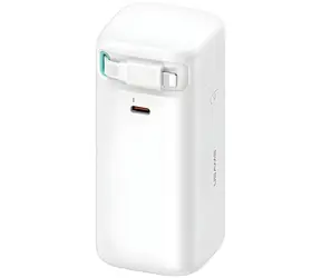 USAMS XMF Series Powerbanka výsuvný kábel Lightning biela / Power Bank / 18000 mAh / PD 45W / USB-C + Lightning