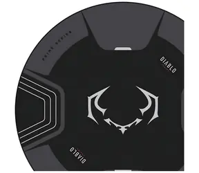 Diablo Chairs Protišmyková podložka pod hernú stoličku čierno-šedá / Podložka / guľatá / protišmyková