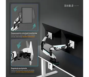 Diablo RGB X-Arm Dual bielo-čierna