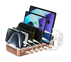 4smarts Team 100W medená / Nabíjacia stanica / 100W / 4X USB-C PD / 2x USB-A QC / sada káblov