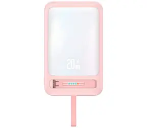 USAMS CD219 XM Series ružová / Power Bank / 10000mAh / Bezdrôtové nabíjanie 15W / PD 20W / Magnetický