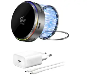 4smarts Qi2 25W MagSafe šedá / Bezdrôtová nabíjačka / 2v1 stojanček / RGB / chladenie