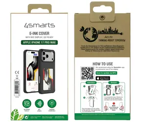 4smarts E-Ink Case NFC Display iPhone 17 Pro Max čierna / Kryt / Qi2 & MagSafe kompatibilný / NFC E-Ink displej