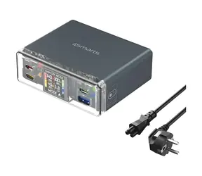 4smarts Lucid GaN DIY MODE 300W sivá / Nabíjacia stanica / 3x USB-C + 1x USB-A / TFT displej