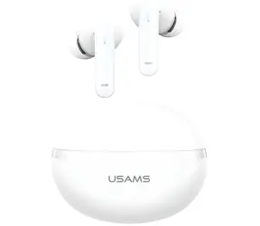 USAMS Echo E02 biela / Bezdrôtové slúchadlá do uší / ANC/ENC / Bluetooth 5.3
