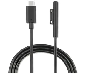 4smarts Connect Cable USB-C 5A Microsoft Surface čierna / Napájací kábel / 1 m / 100 W PD / Nylonový opletený