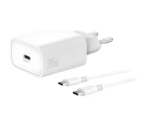 4smarts VoltPlug PD 30W biela / Nabíjačka / USB-C / v balení kábel USB-C 1,5 m