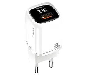 USAMS T46 biela / Nabíjačka / USB-C PD3.0 + USB QC3.0 / 33W